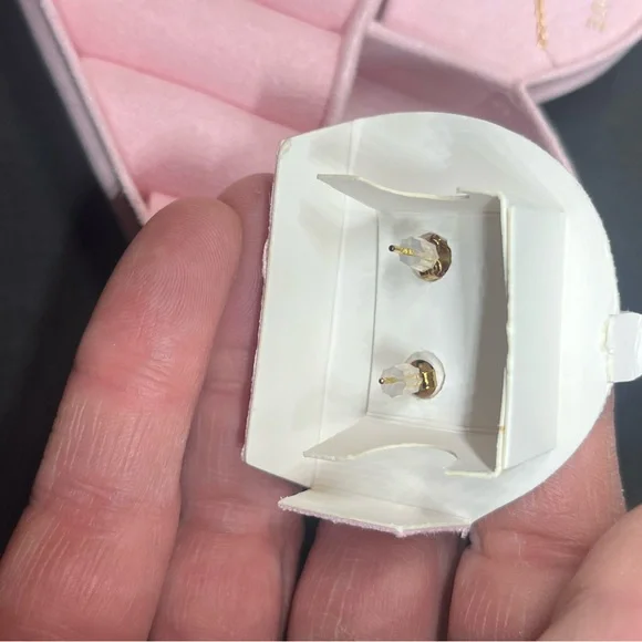 Diamonique Sterling Silver-14K Gold Over Bezel Necklace & Stud Earrings Set NIB - Picture 8 of 15